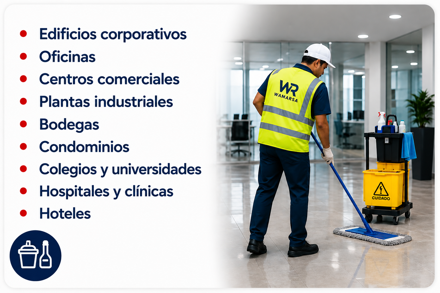 Conserjería, limpieza y mantenimiento
